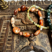 Load image into Gallery viewer, Trio of natural crystal gemstone stacking bracelets - Agate - Jade
